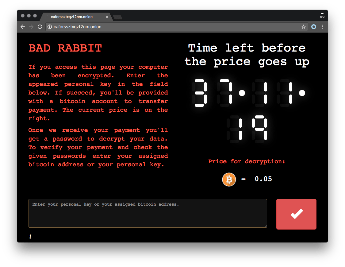 Bad Rabbit, el nuevo ciberataque que secuestra la información de tu dispositivo