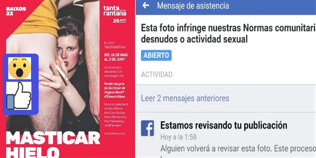 Censura Facebook al Teatro Tantarantana de Barcelona por una nalga peluda