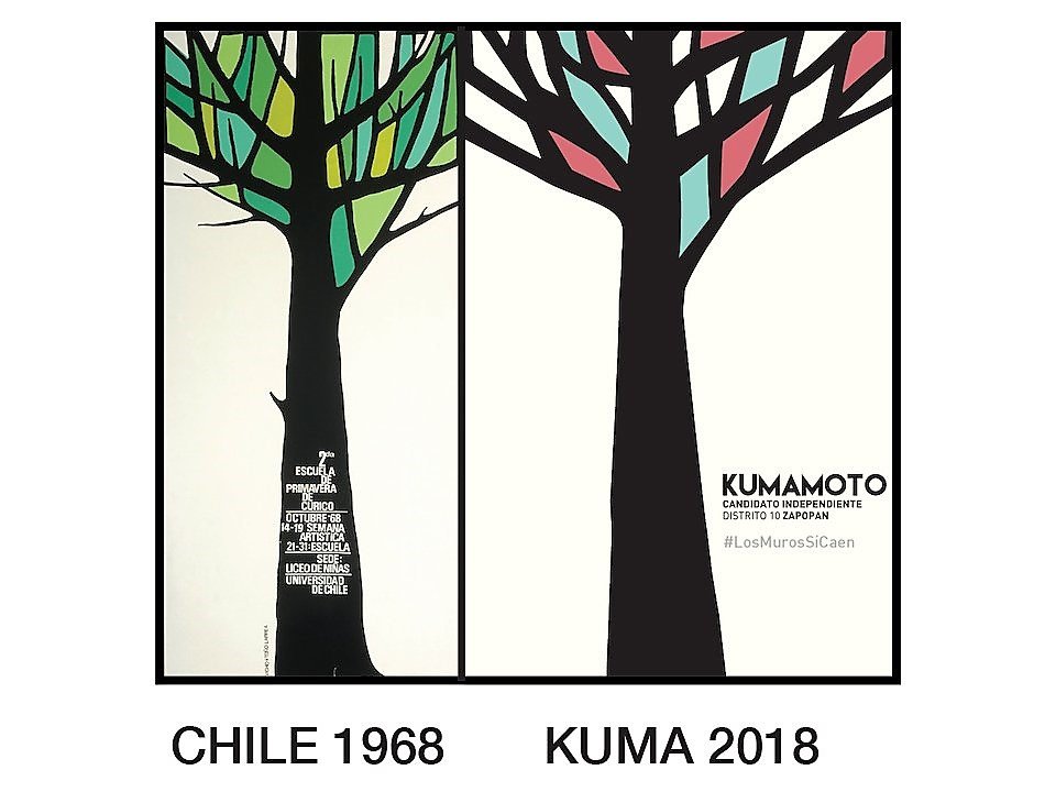 Denuncian plagio en el diseño publicitario de la campaña de Kumamoto